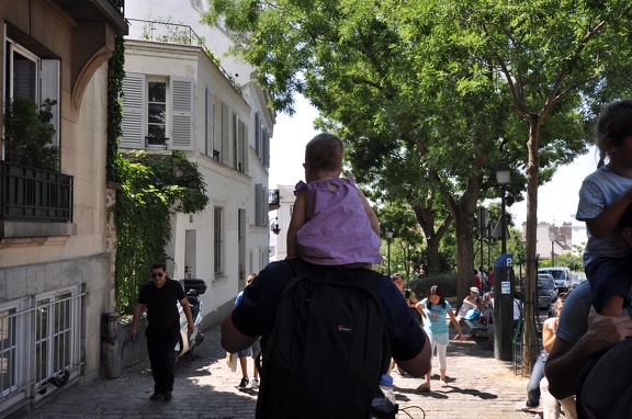 Walking Down Montmartre on Daddy s Shoulders